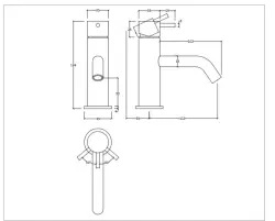 Waterevolution Flow håndvaskarmatur PVD gun metal T1101AGME