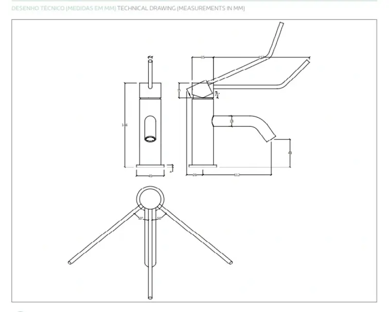 Waterevolution Flow håndvaskarmatur inkl. klikprop PVD gun metal T111GME