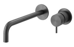 Waterevolution Flow indbygget håndvaskarmatur PVD Gun Metal med udløb 21 cm T116BGME-21