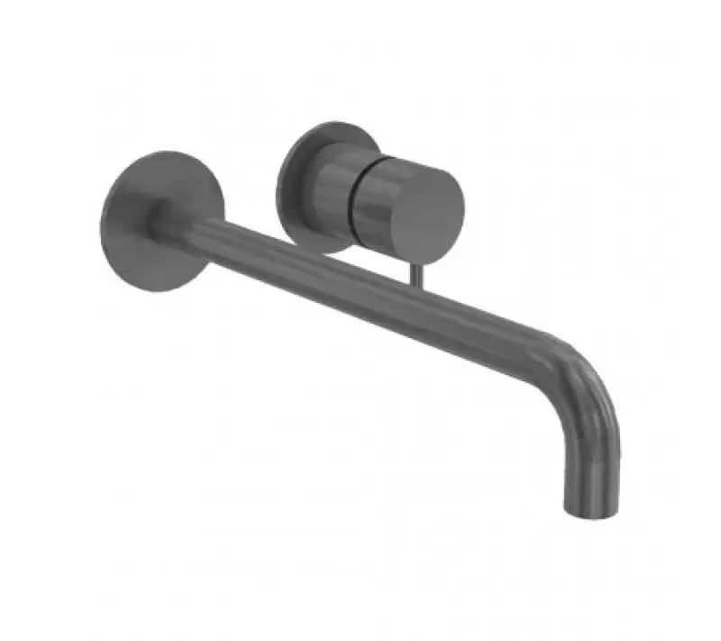 Waterevolution Flow indbygget håndvaskarmatur PVD Gun Metal med udløb 21 cm T116BGME-21