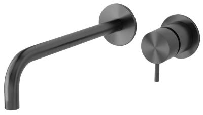 Waterevolution Flow indbygget håndvaskarmatur PVD Gun Metal med udløb 25 cm T116BME-25