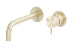 Waterevolution Flow indbygget håndvaskarmatur PVD hvidguld med udløb 15 cm T116BWGE-15