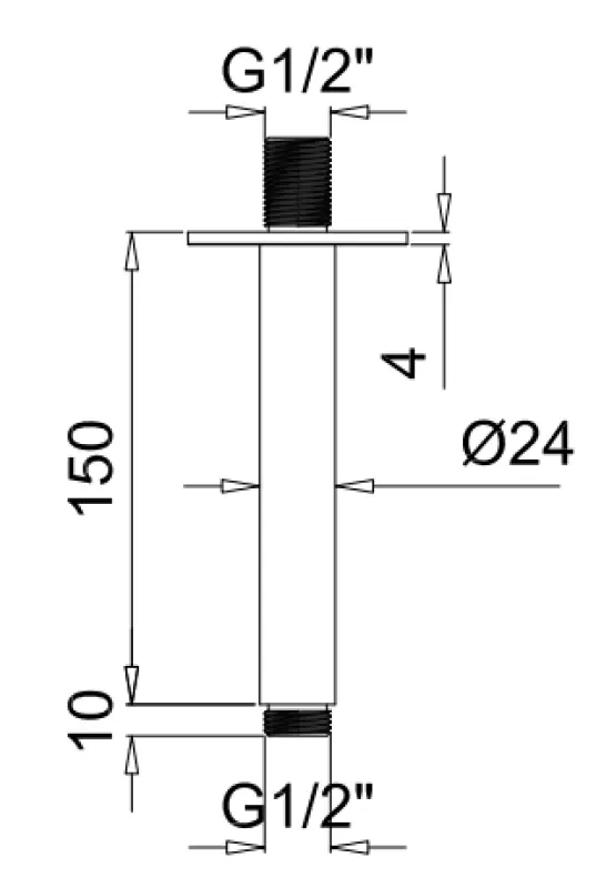 SB Rubinetterie Universel loft bruserarm rund 15cm farve krom 1208946682