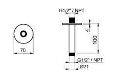 SB Round 316 loftbruserarm rund 10cm PVD kobber 1208946695