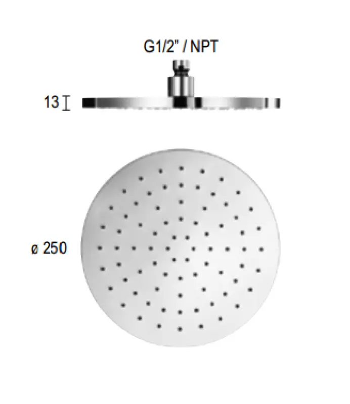 SB Rubinetterie Regnbruser Eco Air vandbesparende hovedbruser 25 cm metal mat hvid 1208946741