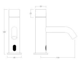 Waterevolution Flow elektronisk håndvaskarmatur med infrarød sensor på 230 volt mat hvid T110EEBR