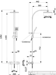 DEMM Shower brusekombination termostat med regnbruser krom 1208946966