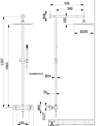 DEMM Shower brusekombination termostat med regnbruser mat sort 1208946968