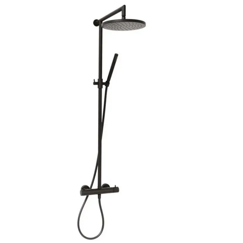 DEMM Shower brusekombination termostat med regnbruser mat sort 1208946968