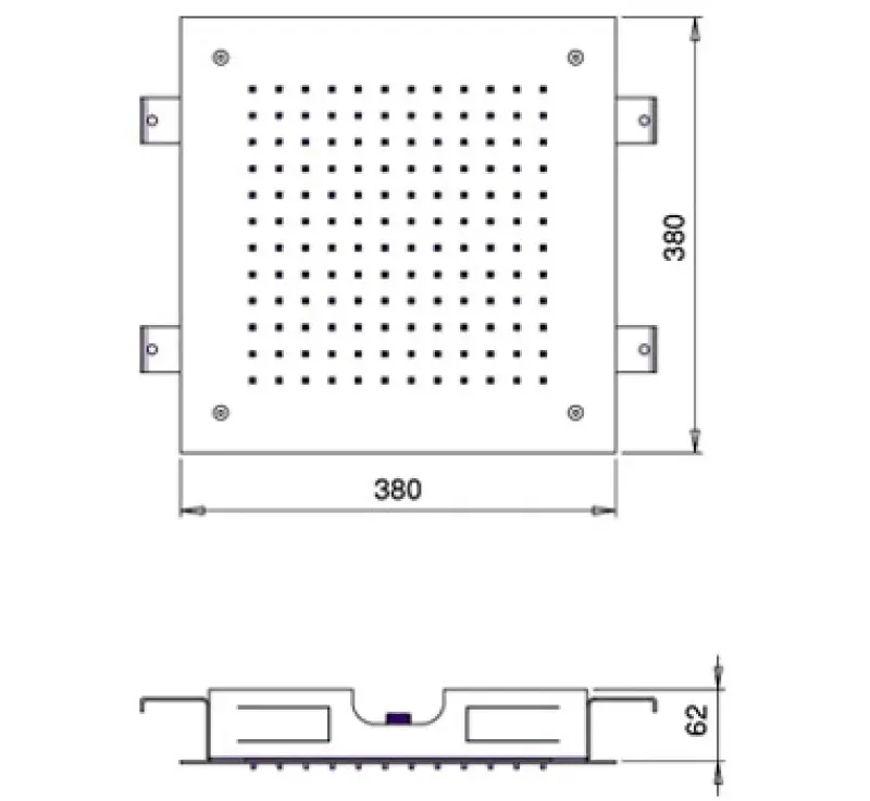 SB Square 316 Regnbruser indbygning 38x38cm fuldt rustfrit stål 1208946996