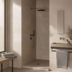 Waterevolution Flow indbygget brusertermostat med 1 omskifter i gun metal 1208948849