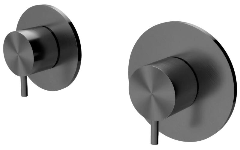 Waterevolution Flow indbygget brusetermostat med 1 omskifterhane, gun metal 1208948849