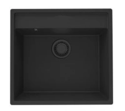 GraniteMy Bremen granitvask 53x50 cm sort, til overmontering, undermontering og planmontering med hanehul 1208952256