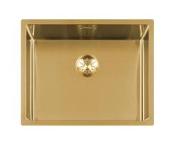 Lorreine 50SP-Gold Luxe RVS vask PVD Gold 50x40 undermonteret, planmonteret og overmonteret 1208952368