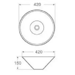 OUTLET Blusani Cera Rund håndvask 42x42x15 cm, hvid BS204405