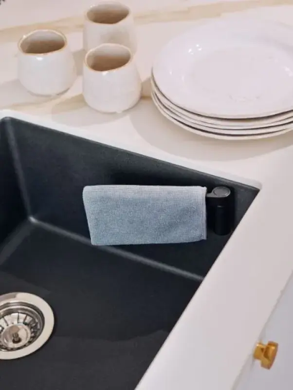 Magisso Magnetisk Køkkenvask Kludhænger lige plastik sort 30201011