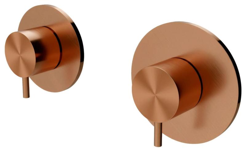 Waterevolution Flow indbygget brusetermostat med 1 omskifterhane i kobber