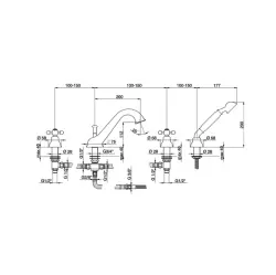 Cisal Arcana Keramisk 4-huls Badekarmixer til badekarkant Bronz AC00026027