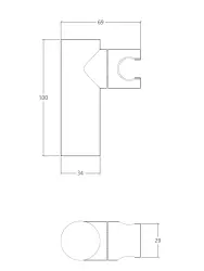 Waterevolution Flow justerbar håndbruserholder rustfrit stål T1623IE