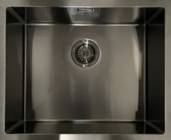 Ausmann Mosel rustfrit stål vask antracit farve PVD Gun Metal 40x40 undermontering, planmontering og ovenpå montering 067106