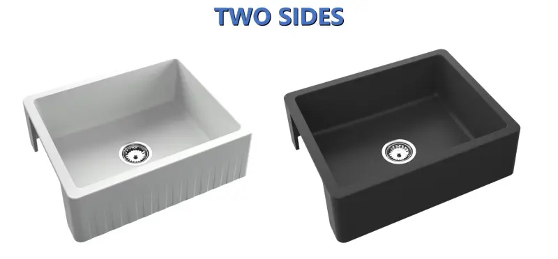 GraniteMy Tradition landlig køkkenvask, tosidet granitvask 60x48 cm, sort undermonteret 1208953016