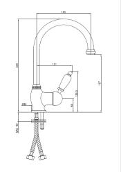 PB klassisk køkkenarmatur med enkeltgreb og svingtud 200 mm rustfrit stål 1208953115