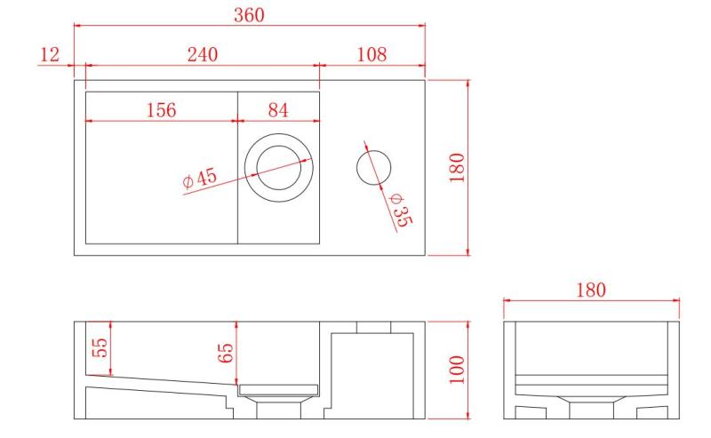 Solid-S Fontæne i solid surface, B36 x D18 x H10 cm, mat sort med låg 1208953168