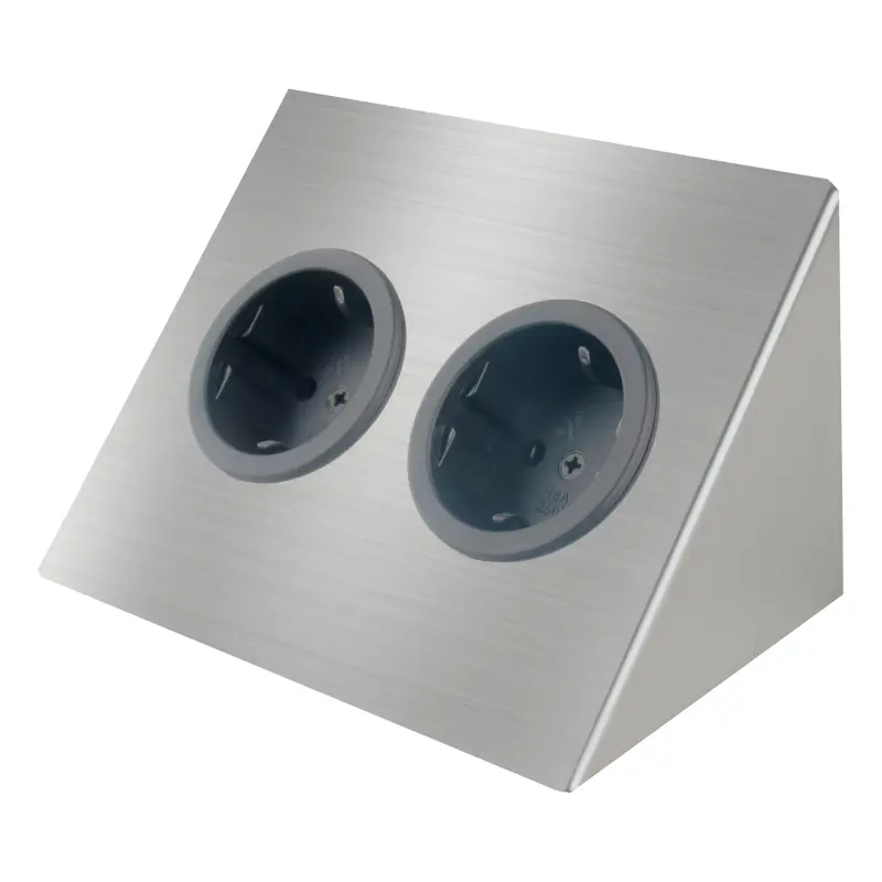 Indux Corner Еnergiezuil til vandret montering med 2 stikkontakter Randaarde RVS 1208953211