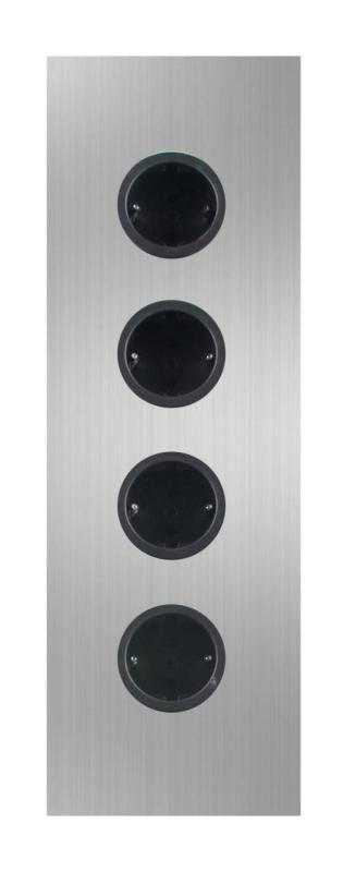 Indux Corner Energi-søjle med 4 stikkontakter, jordforbundet, rustfrit stål 1208953218