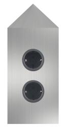 Indux Corner Energi-søjle med 2 stikkontakter Randearde Hjørne Rustfrit stål 1208953220