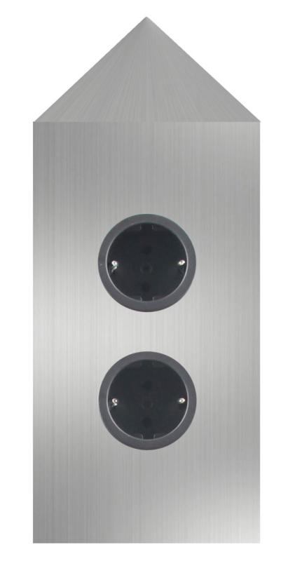 Indux Corner Energi-søjle med 2 stikkontakter Randearde Hjørne Rustfrit stål 1208953220