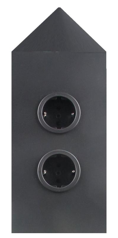 Indux Corner Energi-søjle med 2 stikkontakter Randearde Hjørne Sort 1208953221