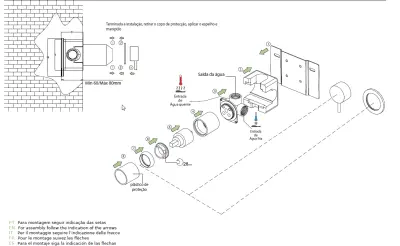 Waterevolution Flow indbygget blandebatteri i børstet messing inkl. indbygget del T11842LE