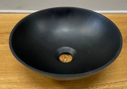 Solid S lille håndvask i Solid Surface, rund, 30 x 30 x 11 cm, mat sort, 1208953271