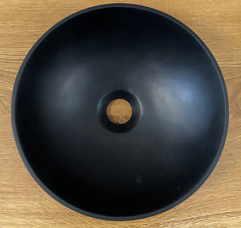 Solid S lille håndvask i Solid Surface, rund, 30 x 30 x 11 cm, mat sort, 1208953271