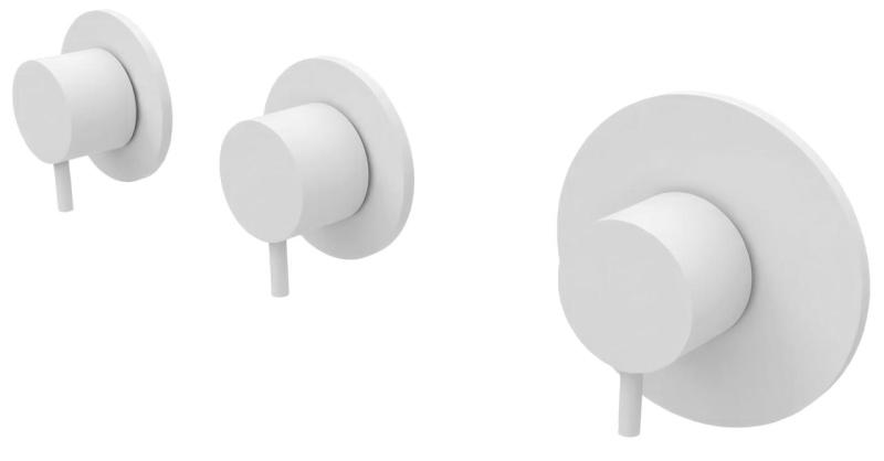 Waterevolution Flow indbygget brusertermostat med 2 stopventiler mat hvid 1208953386