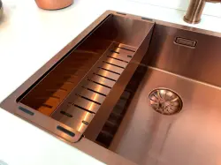 Lorreine 3415SP Kobber rustfrit stål 1,5 halvanden vask køkkenvask PVD Kobber 3415cm 1208953418