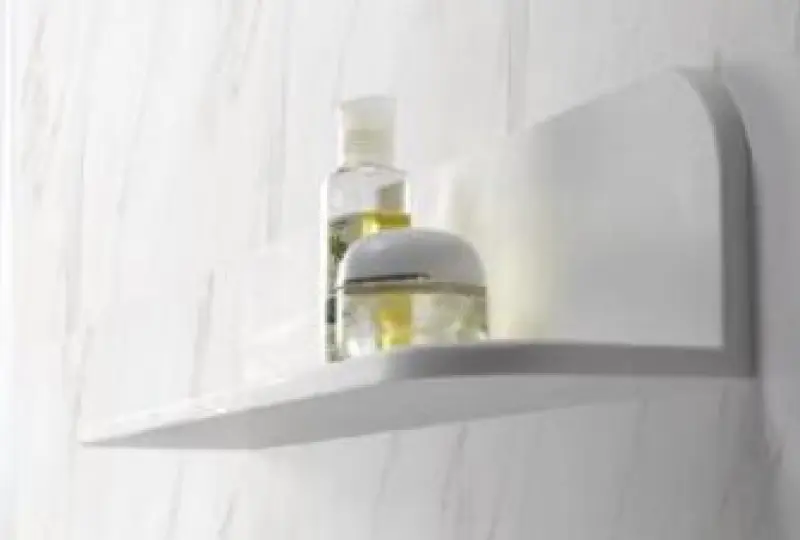 Solid-S Planchet Brun, mat hvid brusekurv 90 x 12 cm, solid surface, inkl. skjulte beslag 1208953448