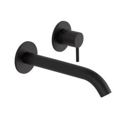 SB Round indbygget håndvaskarmatur mat sort - 102mm