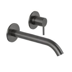 SB Round indbygget håndvaskarmatur gun metal PVD 162mm