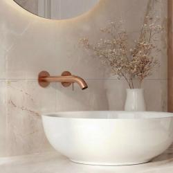 SB Round indbygget håndvaskarmatur børstet kobber PVD 162mm