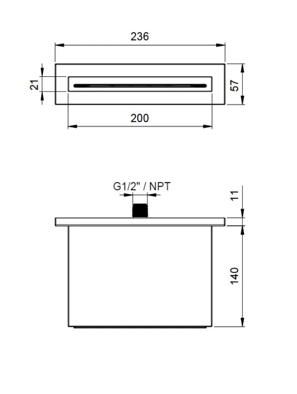 SB 316 Vandfaldstuds komplet i rustfrit stål 1208953546