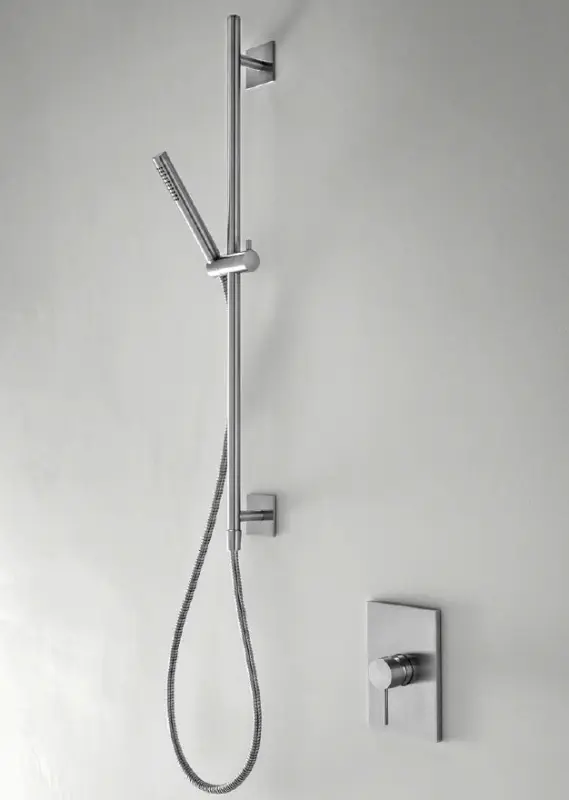 SB 316 firkantet glidestangssæt med håndbruser og bruseslange i rustfrit stål