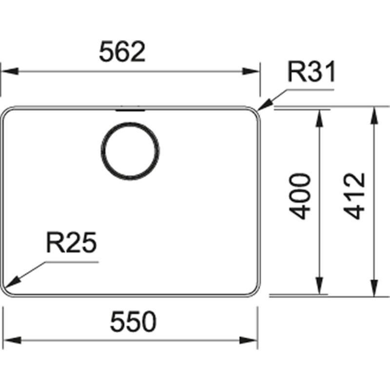 Franke Mythos MYX 210.55 rustfrit stål køkkenvask 55x40cm planlimning 127.0638.277