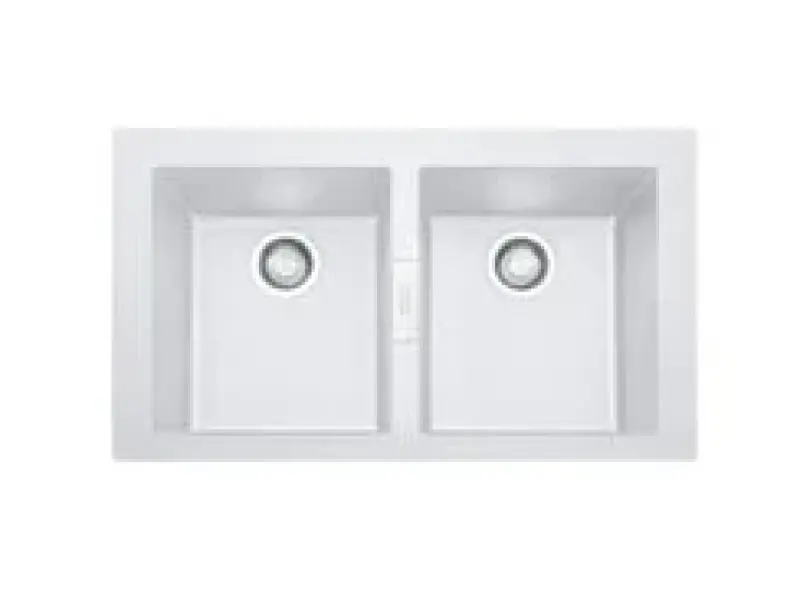 Franke Sirius 2 S2D 620 plastik dobbelt vask hvid overflade 143.0634.553