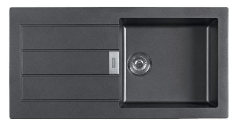 Franke Sirius 2 S2D 611 plastikvask med dræn sort overflade 100x50 143.0634.480
