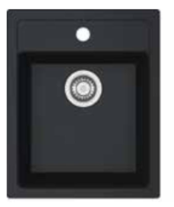 Franke Sirius 2 S2D 610.40 plastik sort vask 43x53cm overflade med hanehul 114.0568.053