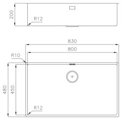 Foster L45 Speciel 45 cm lang rustfrit stål Stor Vask 80 x 45 cm Underbygning 1208953743