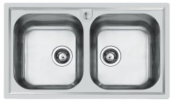 Foster Marine RVS 316 Dobbeltvask 86x50 cm Overbygning 1208953745
