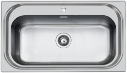 Foster 900 Store RVS Vask 86,5 x 50,5 cm med Hanehul Overbygning 1208953748